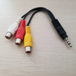 10pcs/lot 3.5mm jack to 3 rca female m/f video audio adapter cable cord wire (yellow white red)