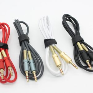 1m/3ft 3.5mm gold-plated plug tpe embossed double spring male to male aux audio cable cord by dhl 100+