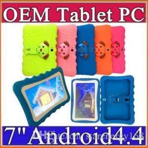 2018 kids brand tablet pc 7" quad core children tablet android 4.4 allwinner a33 google player wifi big speaker protective cover l-7pb