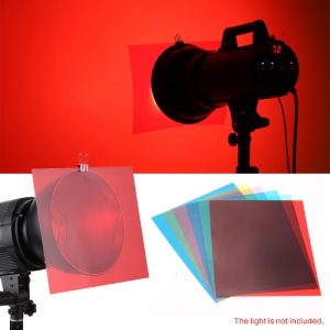 6pcs 25 * 20cm Transparent Lighting Color Correction Gel Sheets Filter Set for Flash Light Speedlite