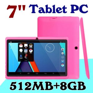 7 inch android4.4 google 3000mah battery tablet pc wifi quad core 1.5ghz 512mb 8gb q88 allwinner a33 7" dual camera a-7pb