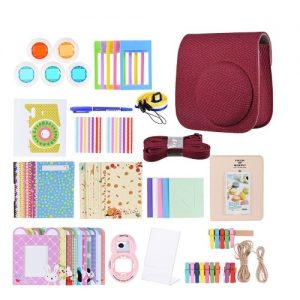 Andoer 14 in 1 Accessories Bundle for Fujifilm Instax Mini 8/8+/8s/9 with Camera Case/Strap/Sticker/Selfie Lens/Filter/Album/Photo Frame/Border Sticker/Corner Sticker/Pen
