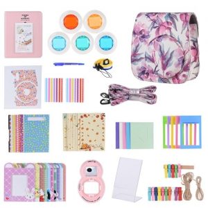 Andoer 14 in 1 Accessories Bundle for Fujifilm Instax Mini 8/8+/8s/9 with Camera Case/Strap/Sticker/Selfie Lens/Filter/Album/Photo Frame/Border Sticker/Corner Sticker/Pen, Blue