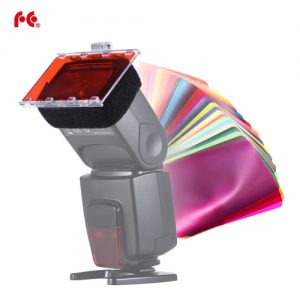 FalconEyes CFA-30K Speedlite Color Filter Gel Kit w/ Silver Reflector Adjustable Mount Base for Canon Nikon Yongnuo Godxo Flash Light w/ Carrying Bag, 30 Sheets