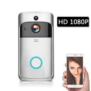 HD 1080P WiFi Smart Wireless Security DoorBell without batteries Silver