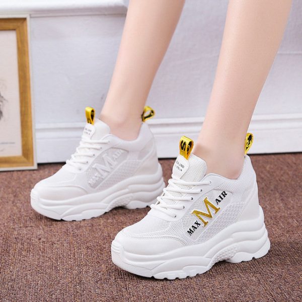 Increased Women's Shoes Season New Net Red Women's Shoes Wild Sponge Cake Thick Bottom Small White Shoes Casual Shoes Ti