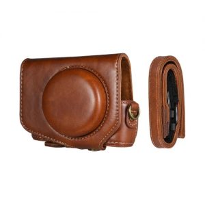 Leather Camera Case Bag with Strap for Canon Powershot G7 X Mark II G7X II Camera Black