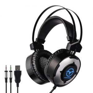 MINGOUGAMIN M1 PC Gaming Headsets 3.5mm Wired Earphone Over Ear Game Headphone with Microphone Colorful LED Light Volume Control for PC Laptop PS4 New XBOX ONE