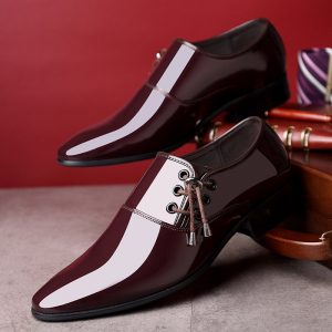 Men Classic Patent Leather Formal Dress Shoes