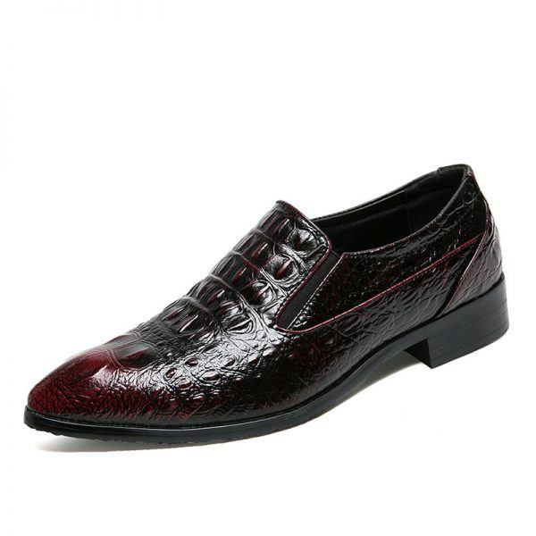 Men Microfiber Leather Non-slip Slip On Business Formal Dress Shoes