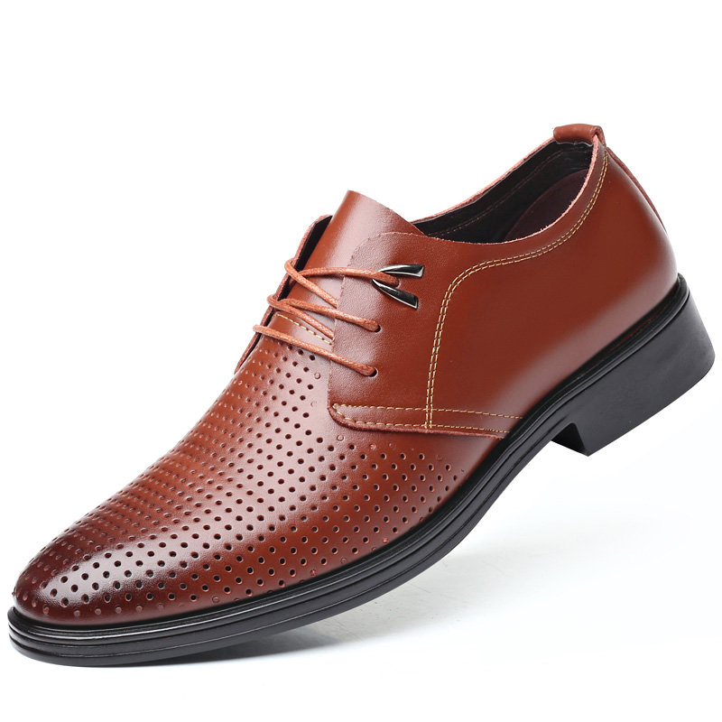 Men Pure Color Leather Non Slip Business Casual Formal Shoes Men Pure Color Leather Non Slip Business Casual Formal Shoes