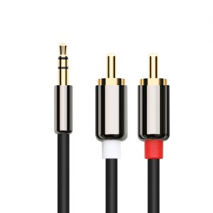 RCA Audio Cable 3.5 to Dual RCA Audio Cable 2 RCA Male Head to 3.5mm Audio Male Head RCA AUX Cable for Laptop MP3 Smartphone Tablet PC Amplifier Speaker Home Theater HDTV DVD 6.6 Feet