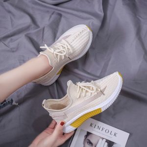 Shoes Women's Tide Shoes Season Mesh Breathable Lightweight Soft Bottom Fashion Wild Sports Shoes Flying Woven Women's S