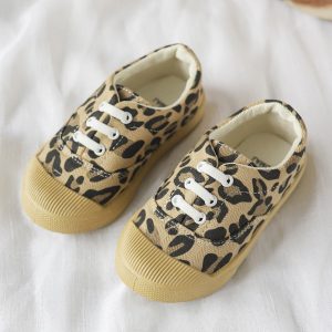 Unisex Kids Leopard Pattern Comfy Casual Shoes