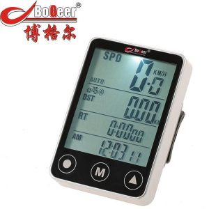 bogeer bicycle computer waterproof multifunction cycling computer wireless touch button lcd odometer speedometer led backlight