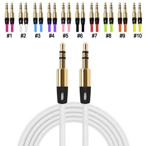 male to male auxiliary cord portable tpe round colorful headphone jack port aux cable for samsung smartphone mp4 cd players