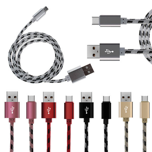 multi function usb cable charging cord nylon braid type c v8 micro charger adapter for smartphone htc samsung s7 s8 s9 huawei p30 lg