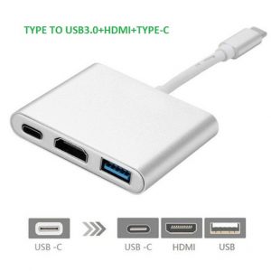 type-c to hdmi usb-c usb 3.1 digital multiport adapter 4k female 2 port usb 3.0 hub & usb-c otg charger for macbook