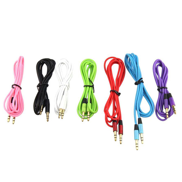 wholesale 200pcs/lot 3.5mm audio cable cord car aux extension cable 120cm for mp3 for phone colorful in stock dhl/fedex