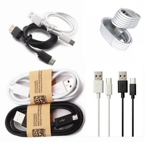 1m 3ft type c micro v8 sync data usb cable charging cord charger wire line with retail box for samsung galaxy s4 s6 edge s7 note 8 htc phone