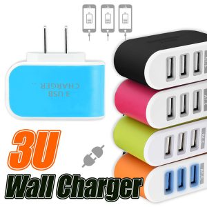 3 ports usb charger adapter travel wall charger 5v 3.1a home charger with led light power adapter for iphone samsung ipad huawei