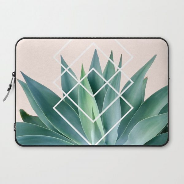 Agave geometrics - peach Computer Cover by Gale Switzer - Laptop Sleeve - 15"