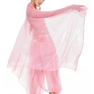 Belly Dance Costume Chiffon Women's Red Bollywood Dance Dress With Scarf