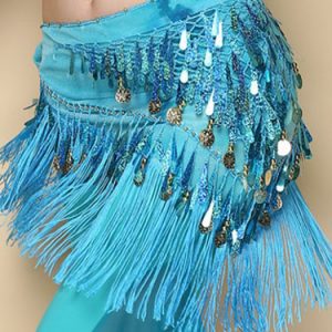 Belly Dance Costume Rose Red Polyester Bollywood Dancing Hip Scarf For Women
