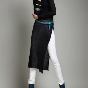 Black Plain Acrylic Elegant Tunic