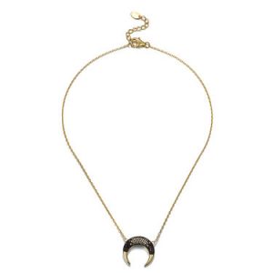 Black Silver Moon Whisper Necklace
