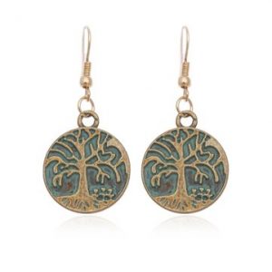 Bohemian Ancient Earrings Alloy Tree Life Long Earrings