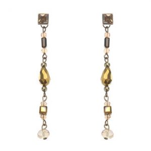 Crystal Rhinestone Beads Long Earrings