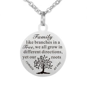 Euramerican Retro Small Round Stainless Steel Pendant Necklace Key Chain Key Ring for Women Jewelry