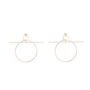 Exaggerated Copper Circle Cross word Earrings