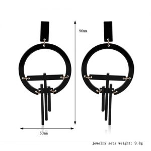 Fashion Acrylic Tassel Drop Earrings Geometric Round Circle Pendant Earrings for Women Charm Jewelry