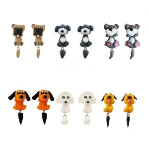 Fashion Cartoon Cute Pet Dog Earrings Hand-made Clay Ladies Personalized Earrings Jewelry