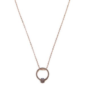 Gold Plated Round Rhinestone Necklace