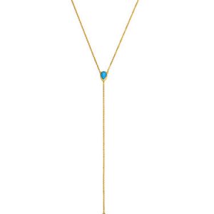 Golden 925 Sterling Silver Zircon Drop Necklace