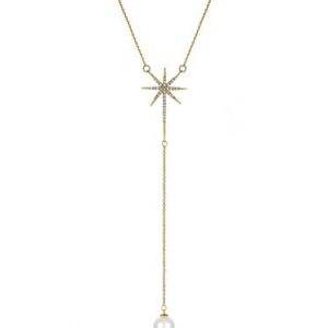Golden Star Copper Pearl Necklace