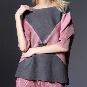 Half Sleeve Casual Crew Neck Blouse