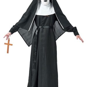 Halloween Costumes Adult's Nun Scary Hood Black Sash Polyester Halloween Holidays Costumes