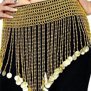 Hip Scarf Belly Dance Costume Beautiful Gold Polystyrene Bollywood Dance Accessories