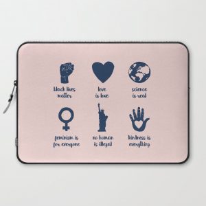 In This House We Believe, Brush Script Pink Computer Cover by Little Gold Pixel - Laptop Sleeve - 15"