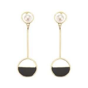 JASSY® Black Semicircle Pearl Earrings