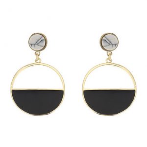 JASSY® Black Semicircle Turquoise Earrings