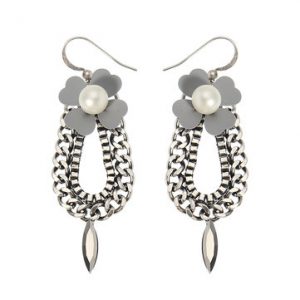 JASSY® Flower Pearl Link Chain Earrings
