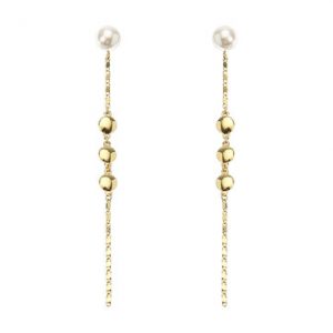 JASSY® Gold Long Pearl Earrings