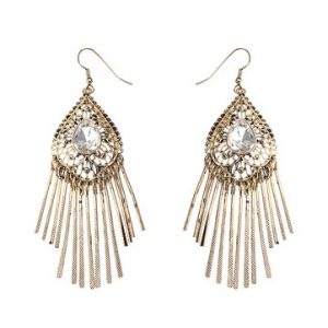 JASSY® Heart Charm Tassel Earrings