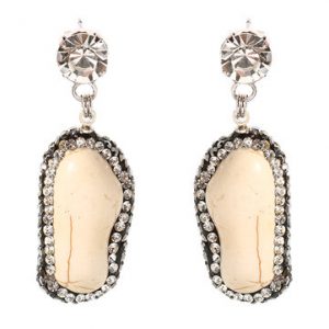 JASSY® Stylish Peanut Shape Platinum Earrings