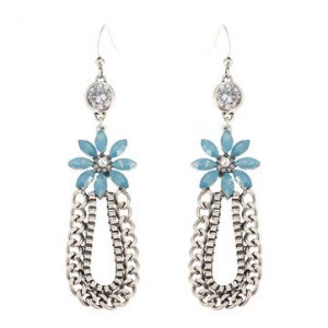 JASSY® Vintage Chain Crystal Flower Earrings